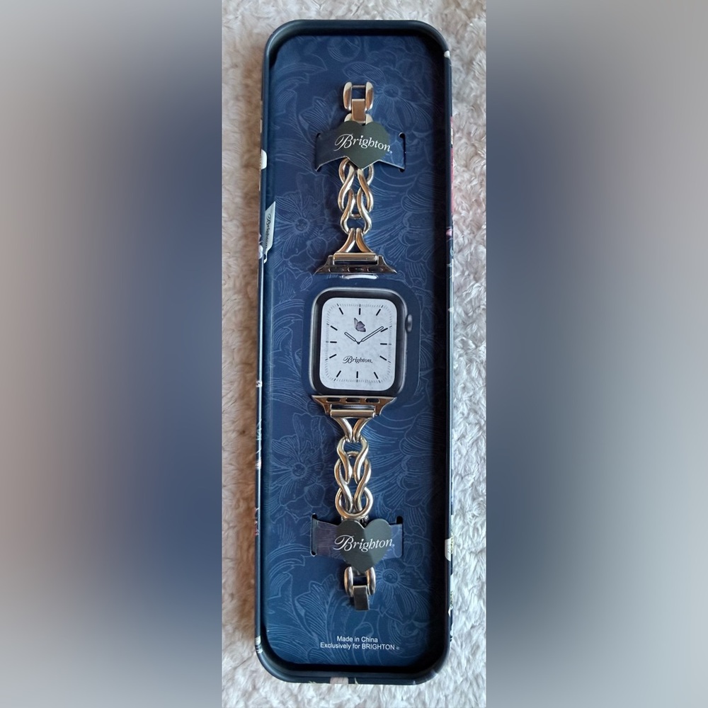 Brighton Silver-Tone Linked Bracelet Apple Watch Band - w/ metal case